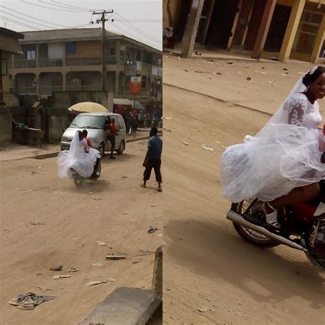 Photos Bride Spotted On Okada In Lagos Tsb News Nigeria