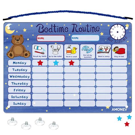Buy Amonev Magnetic Bedtime Routine Chart Reward Chart And Training