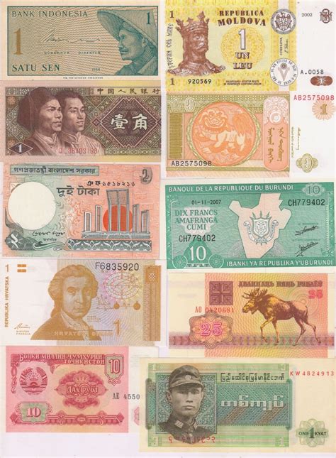 World 10 Different Countries Currency Notes W2 Kb Coins And Currencies