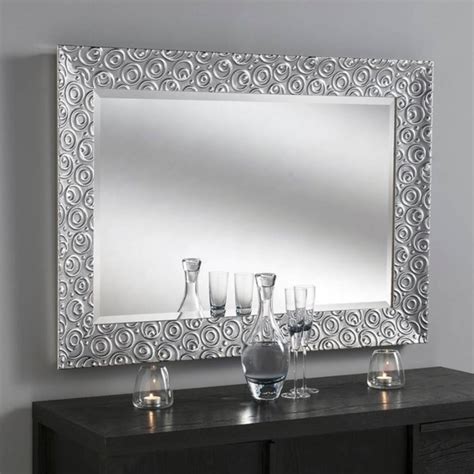 Silver Swirl Rectangular Wall Mirror Homesdirect365