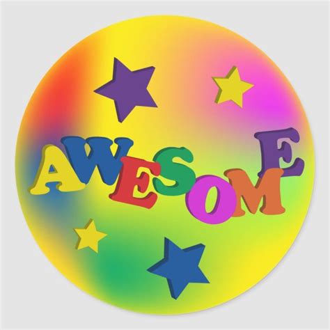 Awesome Classic Round Sticker Motivational Sticker Congratulations Images Work