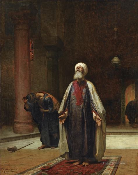 The Prayer Frederick Arthur Bridgman Arab Islamic Painting In Oil For Sale