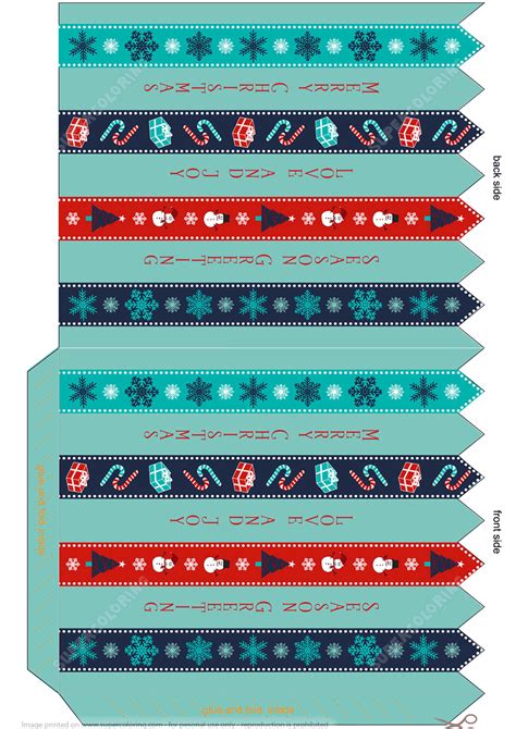 Merry Christmas Treat Bag Template To Cut Out Diy Free Printable