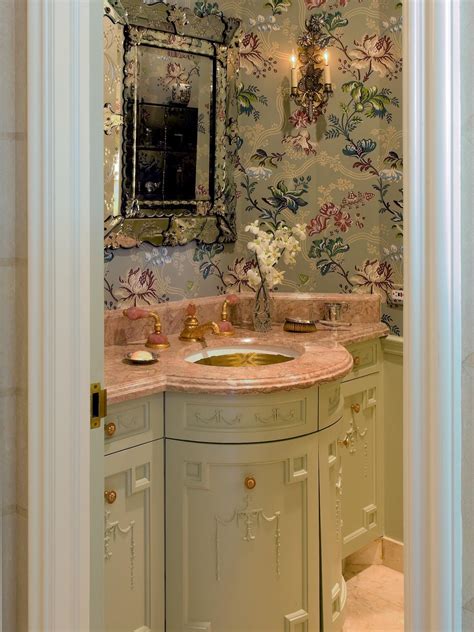 Romantic Powder Room With Floral Wallpaper Hgtv