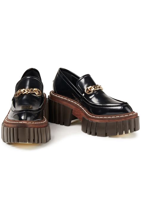 Stella Mccartney Emilie Faux Patent Leather Platform Loafers The Outnet