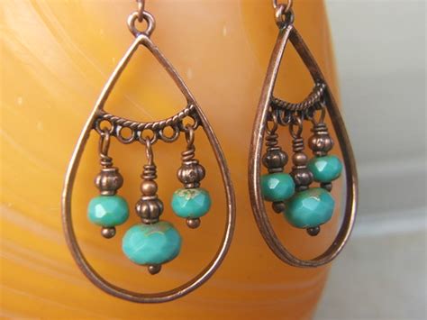 Copper And Czech Glass Earrings Lilruby Flickr