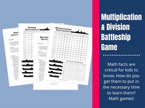 Battleship Math Game Multiplication And Division Orison Orchards