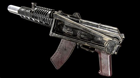 Artstation Aks 74u With Tactical Handguards