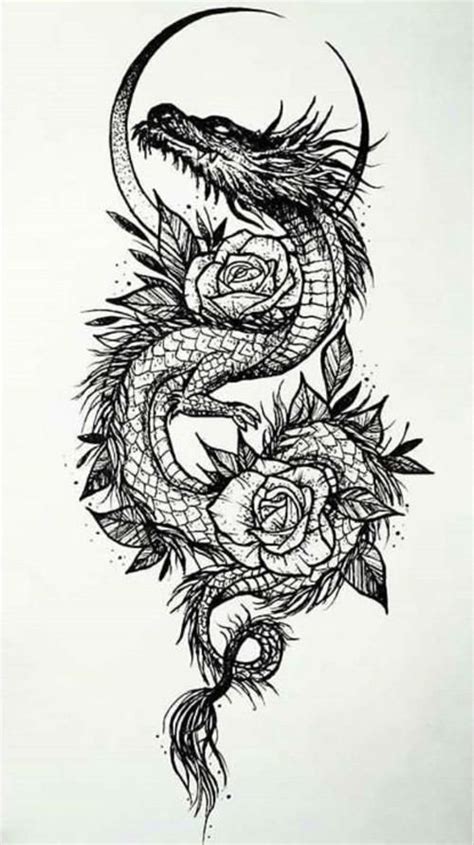 Dragon Tattoo Drawing Sketch Drawing Skill
