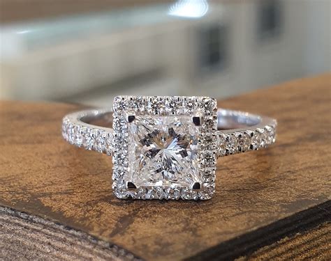 White Gold Princess Cut Engagement Rings