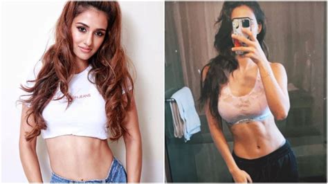 disha patani shows off toned abs in a sports bra and shorts see pic