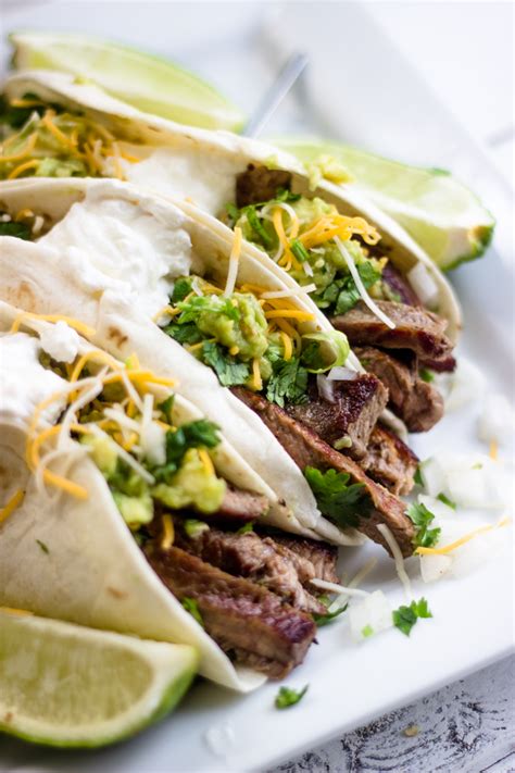 Cover the bowl and marinate for at least thirty minutes. Mexican Steak Tacos with Simple Guacamole