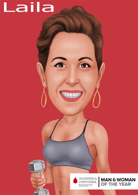 Female Gym Caricature In Color Style From Photo