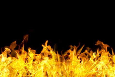 Yellow Fire On Black Background 1200×800