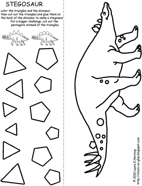 Give Your Octopus a Paintbrush (or 8): Stegosaur Cut-and-Color Printable