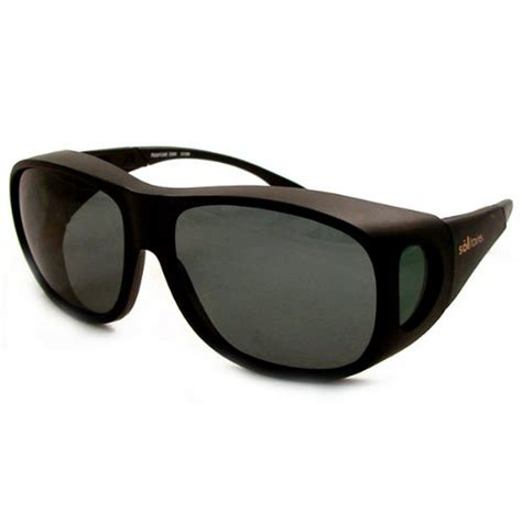 Solar Shields Fits Over Sunglasses Large Frame Matte Black Lens Grey Green Polarized Walmart
