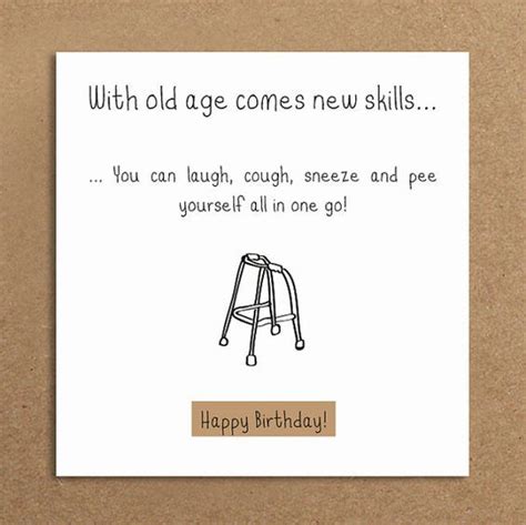 Handmade Funny Birthday Card Old Age Funny By Leannejeangraphics