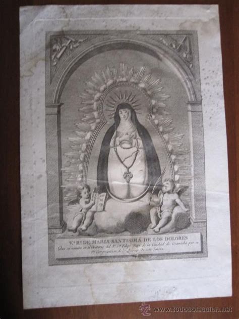 Virgen De Los Dolores Del Convento De S Felipe De Granada Grabado Al
