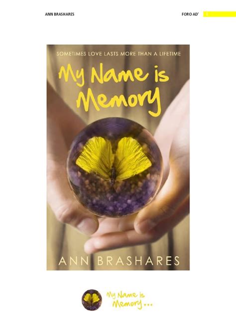 My Name Is Memory Ann Brashares Pdf Pdf Memoria Amor