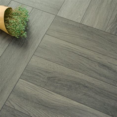 Great savings & free delivery / collection on many items. Boutique Herringbone 5mm Ocean Grey Oak Luxury Vinyl Click ...