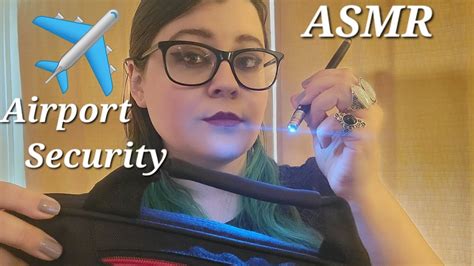 asmr airport security roleplay~bag check pat down leather zipper sounds etc cv for brandon