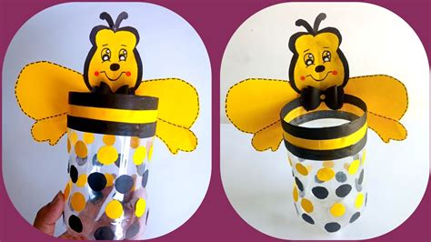 Pencil Holder Recycle Plastic Bottle Best Out Of Waste Honey Bee