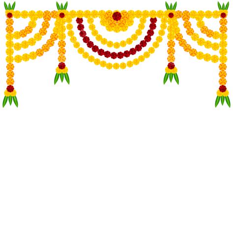 Marigold Flowers Door Garland Decoration Vector Design Marigold