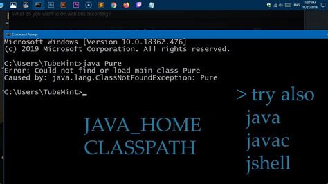 Java Error Could Not Find Or Load Main Class Fixed Youtube