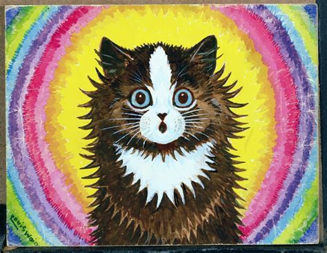 Louis Wain The Cat In The Rainbow Gouache On Paper Etsy Uk