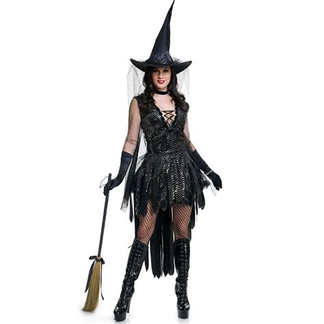 new arrival halloween witch cosplay clothing women black dark queen maleficent costumes carnival