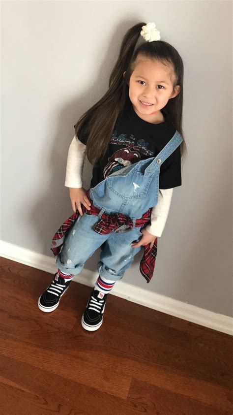 Toddler Kids Grunge 90s Overalls Vans Kids Outfits Girls 90s