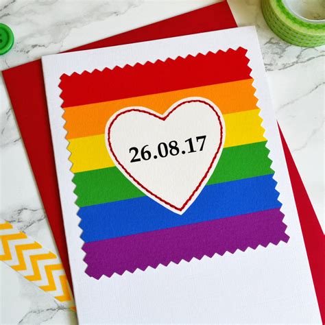 Rainbow Personalised Date Anniversay Card By Jenny Arnott Cards And Ts
