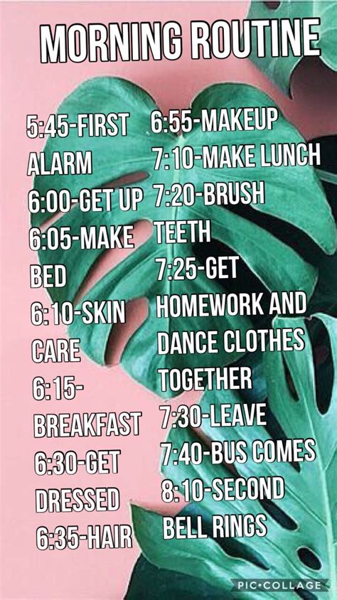 School Routine For Teens Morning Routine School Morning Routine