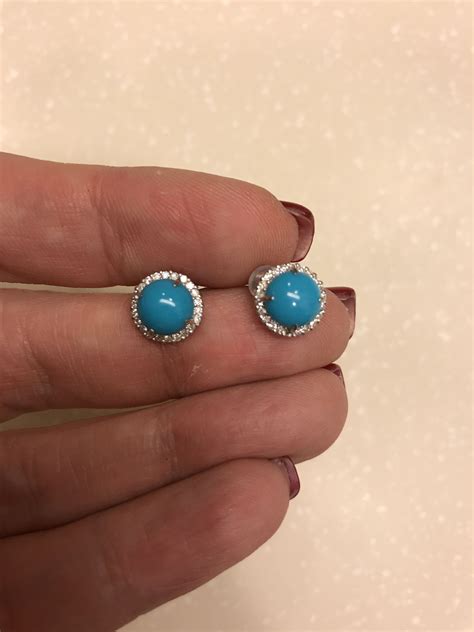 Blue Turquoise Pearl And Diamond Earrings Surprisingly Pretty Halo