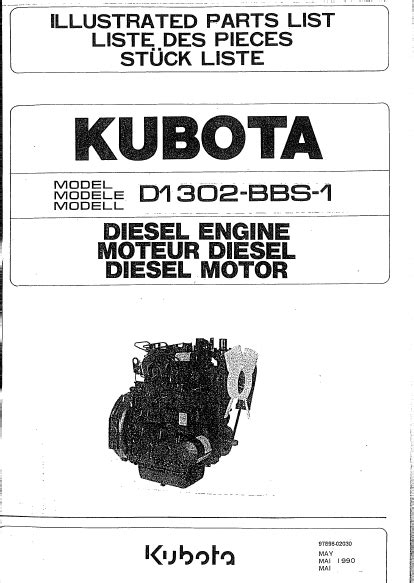 Kubota D722 E2b Eu Y2 Schaffer Diesel Engine Parts List Manual Pdf