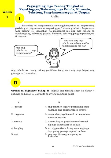 Filipino 6 Filipino Modyul Grade 6 Modules