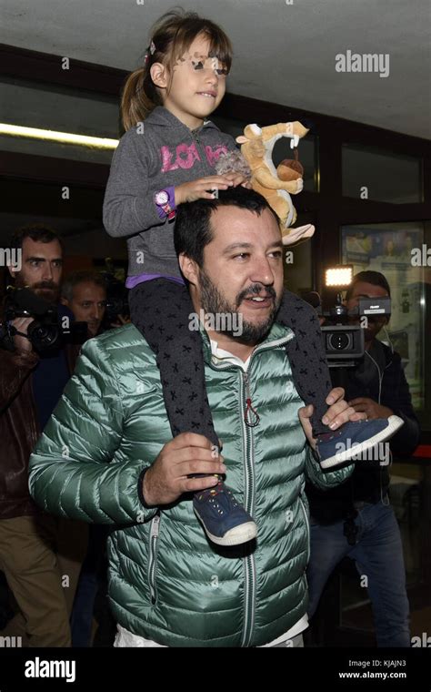 Matteo Salvini Voting In The Referendum On The Autonomy Of The Lombardy Region In Milan Italy