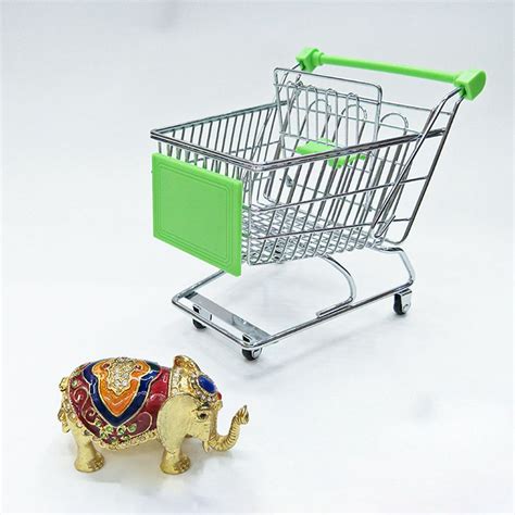 Mini Shopping Cart Toy Grocery Cart With Pivoting Front Wheels And
