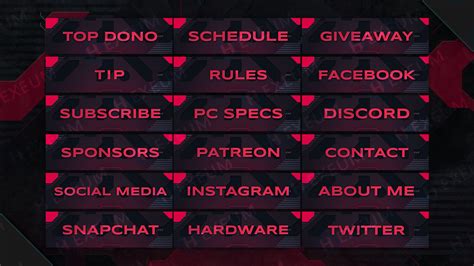 Red Twitch Overlay List Most Wanted Hexeum