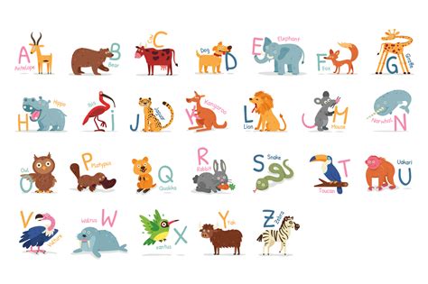 Animal Alphabet By Manuel Corsi Thehungryjpeg