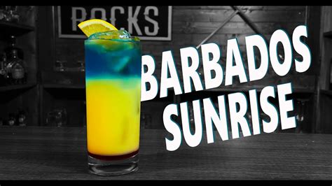 How To Make A Barbados Sunrise Layered Cocktail Booze On The Rocks Youtube