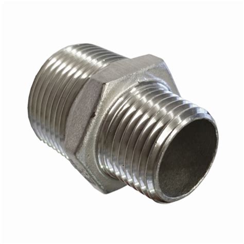 Stainless Steel 316 Hex Reducing Nipple 20 X 15mm 3 4 X 1 2 Inch