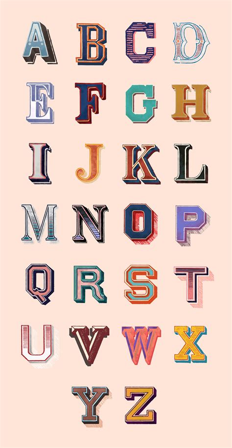 Vintage Lettering Alphabet