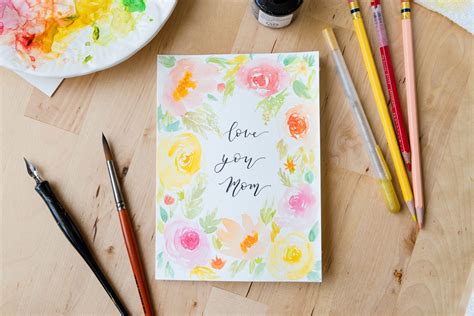 Watercolor Florals For Mothers Day Card Refine Art Blog