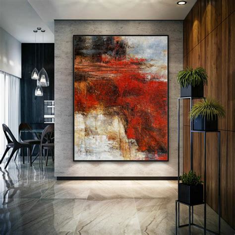 Thick Oil Painting On Canvas Modern Wall Art Abstract Rustic Minimal Minimalist Contemporary