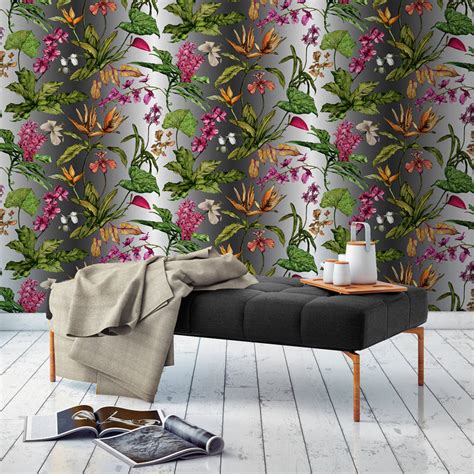 Tropical Hothouse Botanical Wallpaper By Terrarium Designs