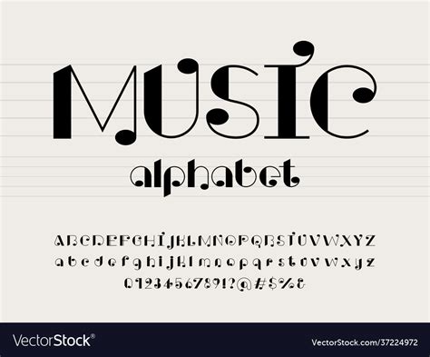 Music Font Royalty Free Vector Image Vectorstock