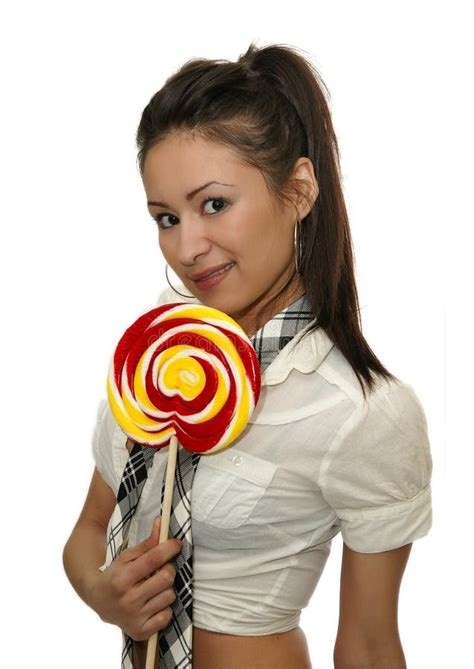 Candy Girl Stock Image Image Of Pose Lollipop Background 16880423