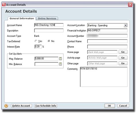 Quicken Tip Use Account Number In Sidebar Name