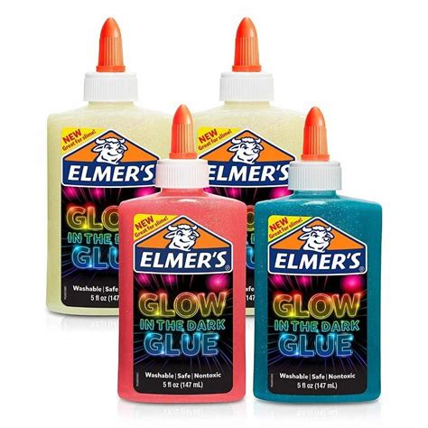 147ml Elmers Elmers Glow In The Dark Liquid Glue Washable Pink 5